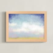"Subtle Spectrum" - Art Print in Sky Blue by Amy Moen - Framed