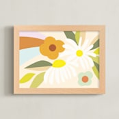 "Sunny Side" - Art Print in Cream by Haley Warner - Framed