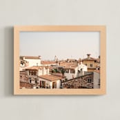 "verona rooftops" - Art Print in rusty brick by Crystal Lynn Collins - Framed