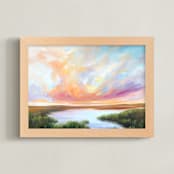 "Evening on the River" - Art Print in Tangerine by Mya Bessette - Framed