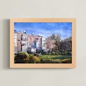 "Old building in the neighborhood" - Art Print in Blue sky by Rafael Yaniger - Framed