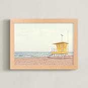 "Yellow and  the Sea" - Art Print in Lemon by Paola Benenati - Framed