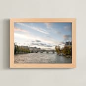 "sunset seine " - Art Print in cotton candy by Crystal Lynn Collins - Framed