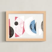 "Abstract No.16" - Art Print in Pink & Blue by Francesca Iannaccone - Framed