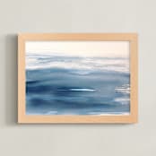 "Flow Seascape" - Art Print in Flowing Blue by Colleen Ehrlich - Framed