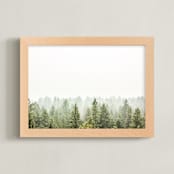 "The Forest Thought the Trees" - Art Print in Pine Green by Jennifer Bush - Framed