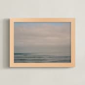 "Calm Ocean Waters" - Art Print in Pink Blues by Helen Makadia - Framed