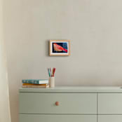 "Still 3" - Art Print in Petrol, rose, coral and mustard by Victoria Johnson - In a Room