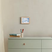 "Sky High" - Art Print in Sky Blue by Janet Cruz - In a Room