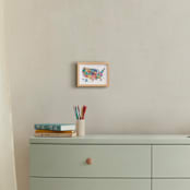 "Animals Map of USA" - Art Print in Ocean by Elly - In a Room