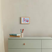 "Up and Away" - Art Print in Current Red by Cricket and Bee - In a Room
