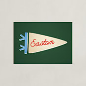 "Proud Pennant" - Personalized Art Print in Forest by Amy Kross - Unframed
