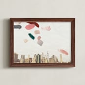 "Where are you going" - Art Print in Vintage Coral by jinseikou - Framed