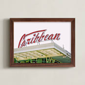 "The Carribean" - Art Print in Retro Red by Deana Clement - Framed