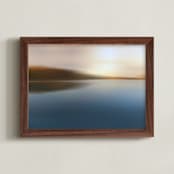 "Morning Glow" - Art Print in Deep Lake Blue by Karen Kaul - Framed