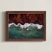 "mountain tide" - Art Print in Sea Green by Jenn Lampl - Framed