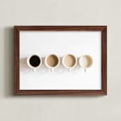 "Coffee Cathy" - Art Print in Latte by K.Short - Framed