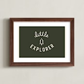 "Little Explorer Flag" - Art Print in Pine Green by Darby McGuire - Framed