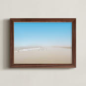 "Sandpipers on Wells Beach in Maine" - Art Print in Beach Day Sky Blue by Mary Ann Glynn-Tusa - Framed