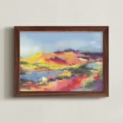 "Will We Wait" - Art Print in Lemon Yellow by Amy Moen - Framed