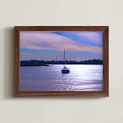 "Evening at the River" - Art Print in Cooling blue by AreekaDesigns - Framed
