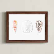 "Shell Collection" - Art Print in Lobster Bisque by Artsy Canvas Girl Designs - Framed