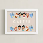 "Disney's Aladdin & Friends" - Personalized Art Print in Desert by Vivian Yiwing - Framed