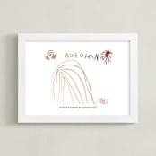 "Your Drawing As Foil Art Print" - Custom Foil Print in Rose Gold by Minted - Framed