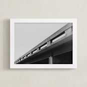"Bridge Lines" - Art Print in Concrete by Brianne Larsen - Framed