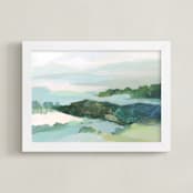 "The Long Way Around" - Art Print in Powder Blue by Mya Bessette - Framed