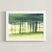 "Past the trees, Road Trip" - Art Print in Spring Chartreuse by Jacquelyn Sloane Siklos - Framed
