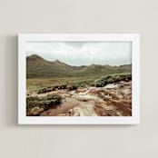 "Scottish Stream" - Art Print in Scottish Greens by Lisa Moore - Framed