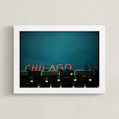 "Chicago Sky" - Art Print in Midnight Sky by E Melko - Framed