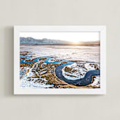 "Around the Bend" - Art Print in Gold by Mike Sunu - Framed