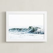 "Wave No. 1" - Art Print in Deep Sea by Deana Clement - Framed