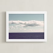 "The Calm Sea" - Art Print in Ocean Blue by Gray Star Design - Framed