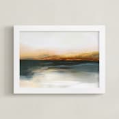 "Skiff" - Art Print in Marine Blue by Mya Bessette - Framed