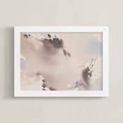 "Doves in Flight 1" - Art Print in Dusty Plum by Christa Kimble - Framed