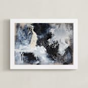 "One Night" - Art Print in Black & Beige by Julia Contacessi - Framed