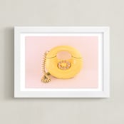 "Call Me Maybe 2" - Art Print in Baby Pink by Deborah Chou - Framed