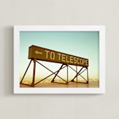 "Look to the Stars" - Art Print in Light Aqua by Shawna Urban - Framed