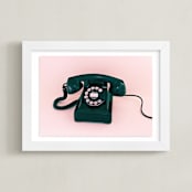 "Call Me Maybe 3" - Art Print in Baby Pink by Deborah Chou - Framed