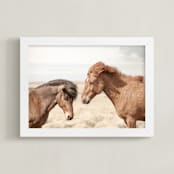 "BFF" - Art Print in Tan Brown by Irene Suchocki - Framed