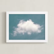 "Cloud in the Sky" - Art Print in Pool Blue by Tania Medeiros - Framed