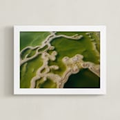 "Hierve el Agua Mexico" - Art Print in Lime by Elena Kulikova - Framed