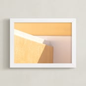 "City Block Tetris" - Art Print in Sunlight Yellow by Lisa Sundin - Framed
