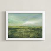 "Wide Open Spaces" - Art Print in Redwood County Green by Stacy Kron - Framed