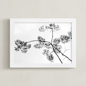 "Botanical Silhouette" - Art Print in Black and White by Kaitlin Rebesco - Framed