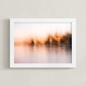 "Lake dreams" - Art Print in Warm Neutral by Jacquelyn Sloane Siklos - Framed