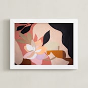 "Magic Gardens II" - Art Print in Peach Paradise by cyrille gulassa - Framed